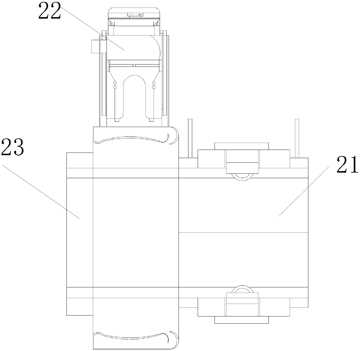 Road crossing device for power grid construction and capable of storing and atomizing line body through moisture water collection