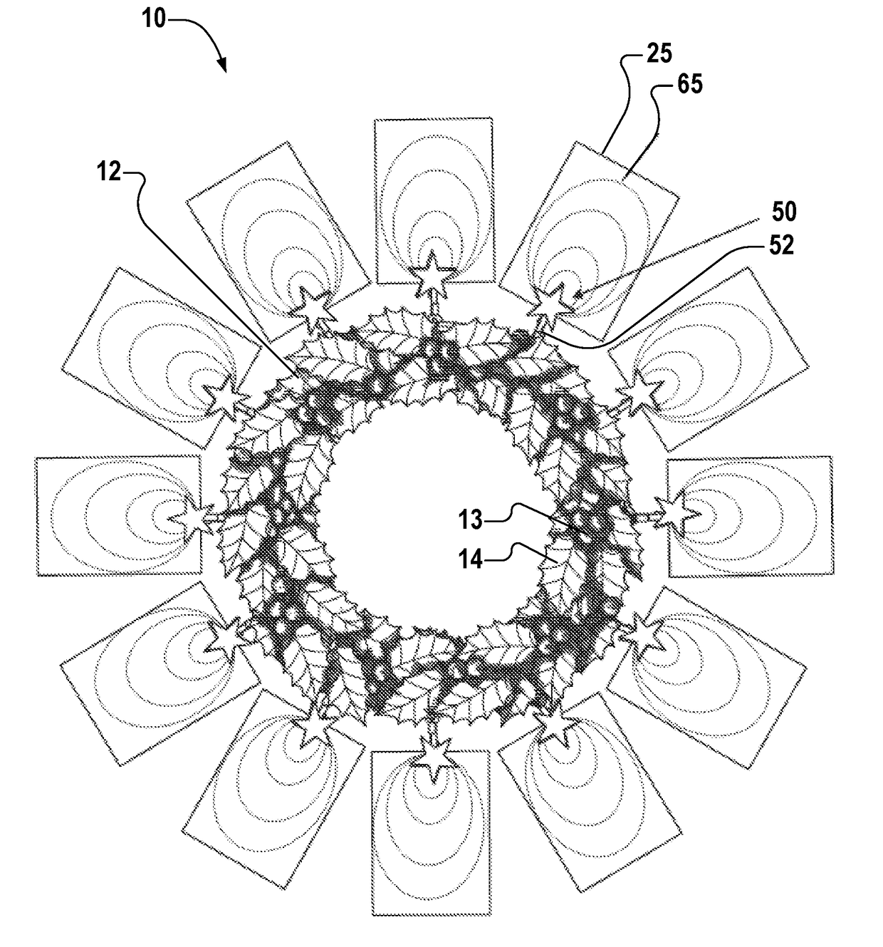 Illuminated christmas wreath card holder