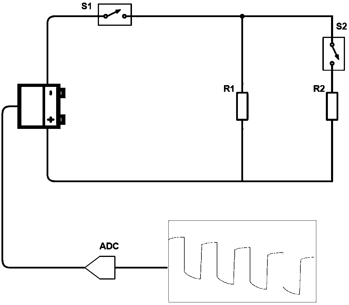 High-frequency discharge storage battery internal resistance online detection method