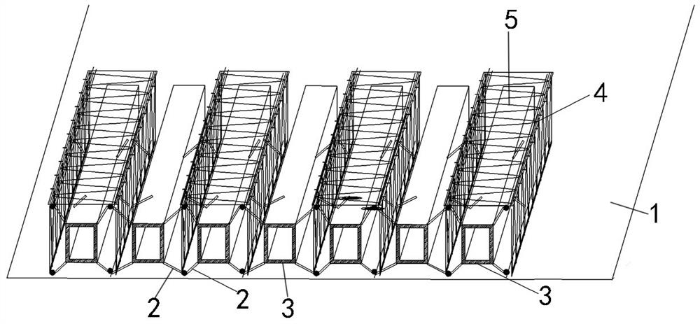 Steel bar truss floor bearing hollow composite board and construction method thereof