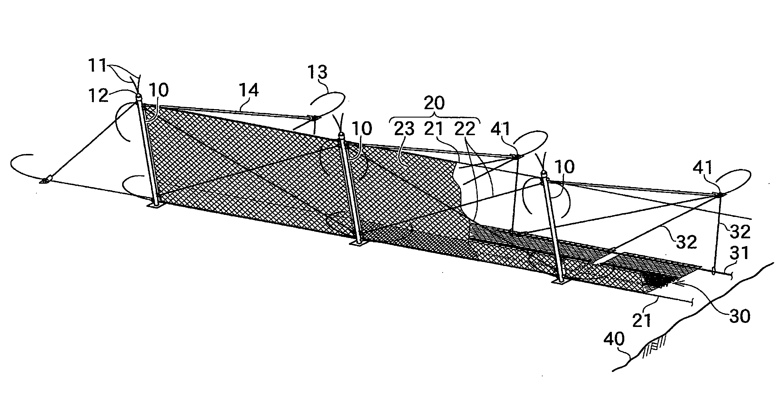 Shock-absorbing fence