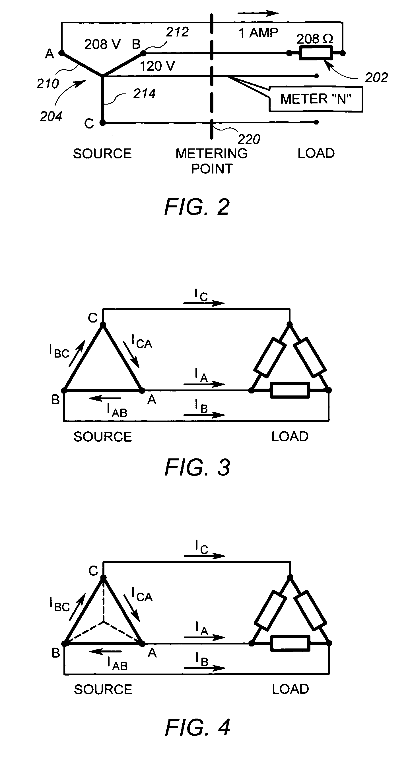 VA metering in polyphase systems