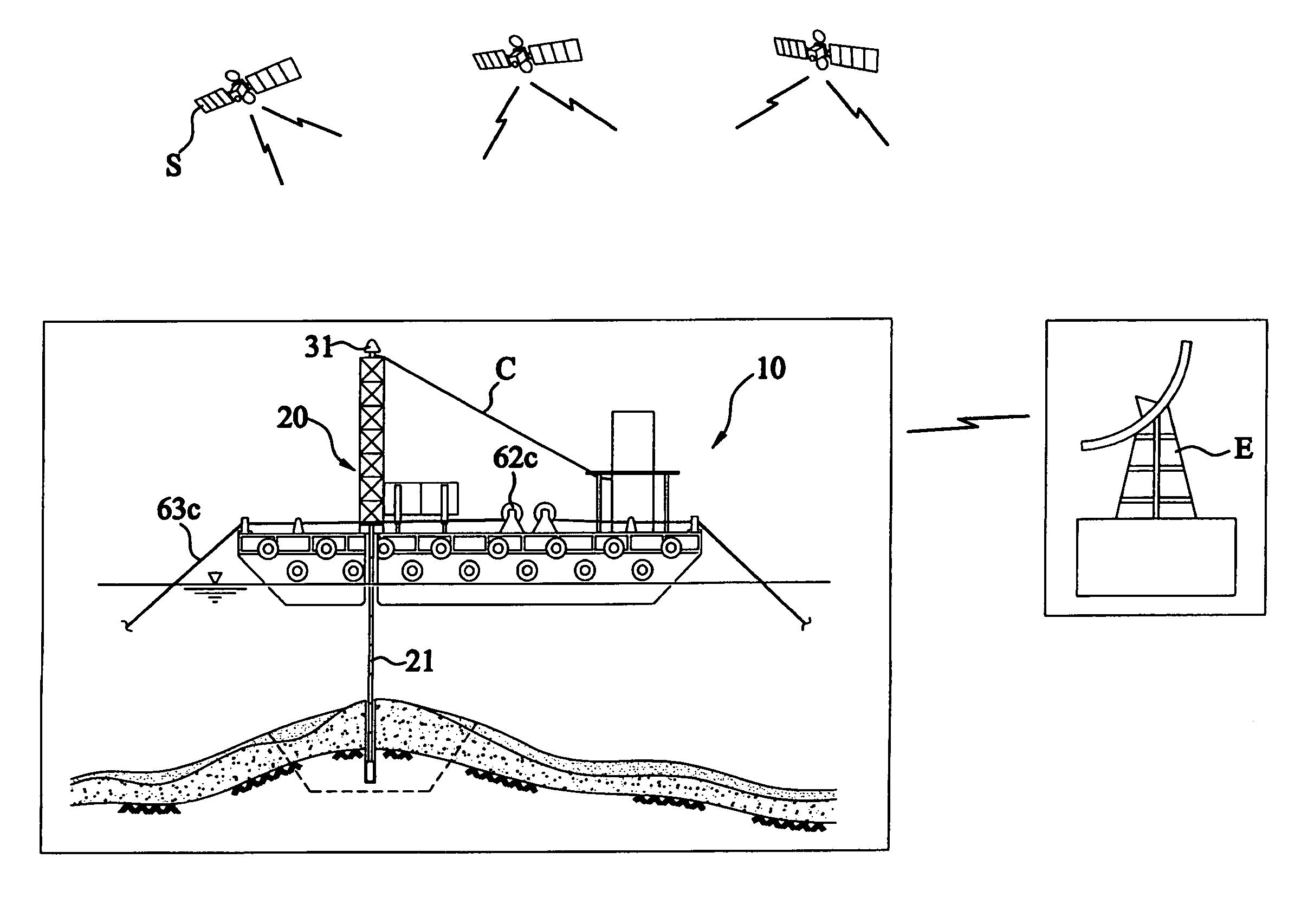 Boring machine having differential global positioning system receiver for underwater rock and boring method thereof