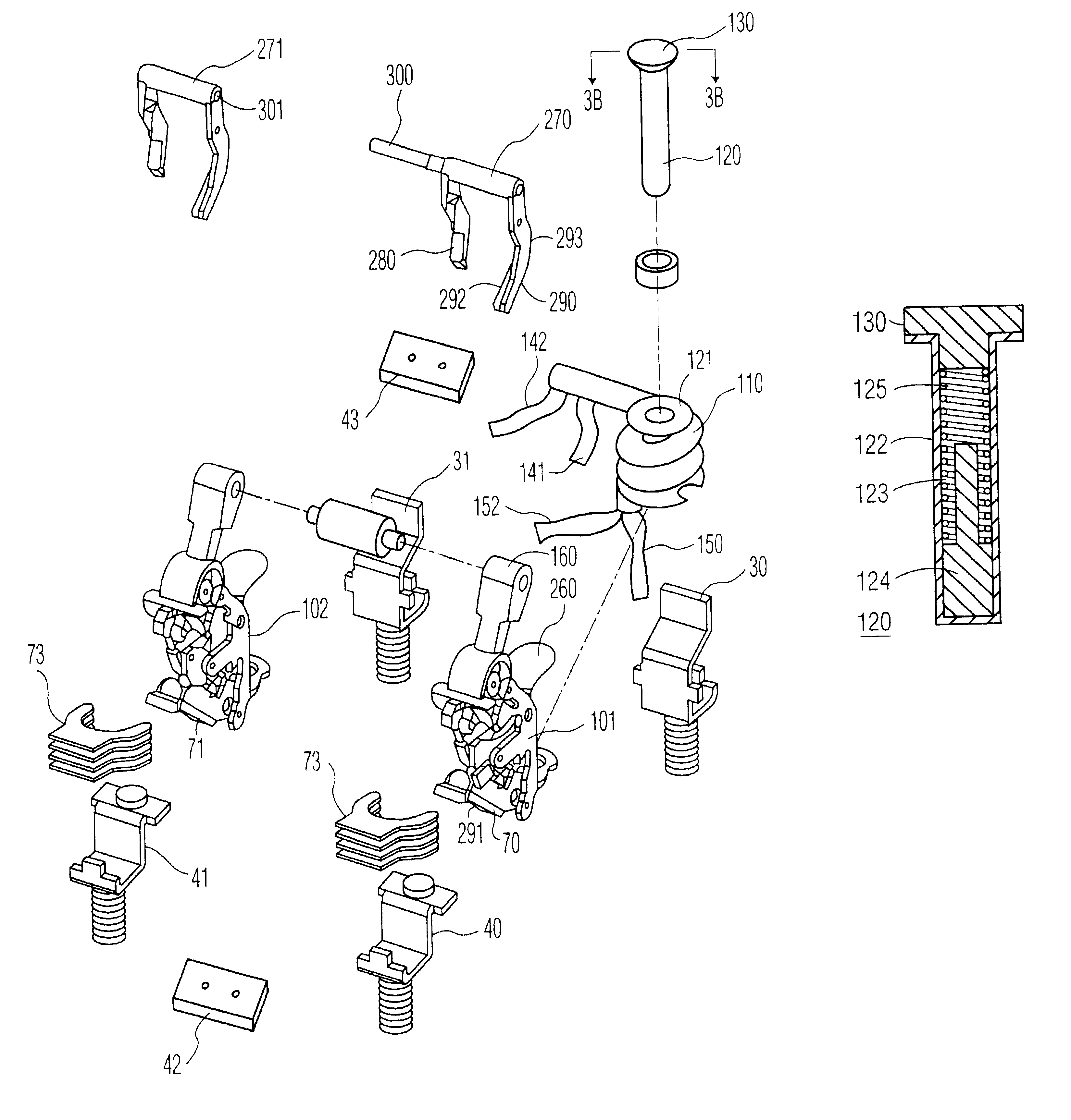 Parallel contact circuit breaker