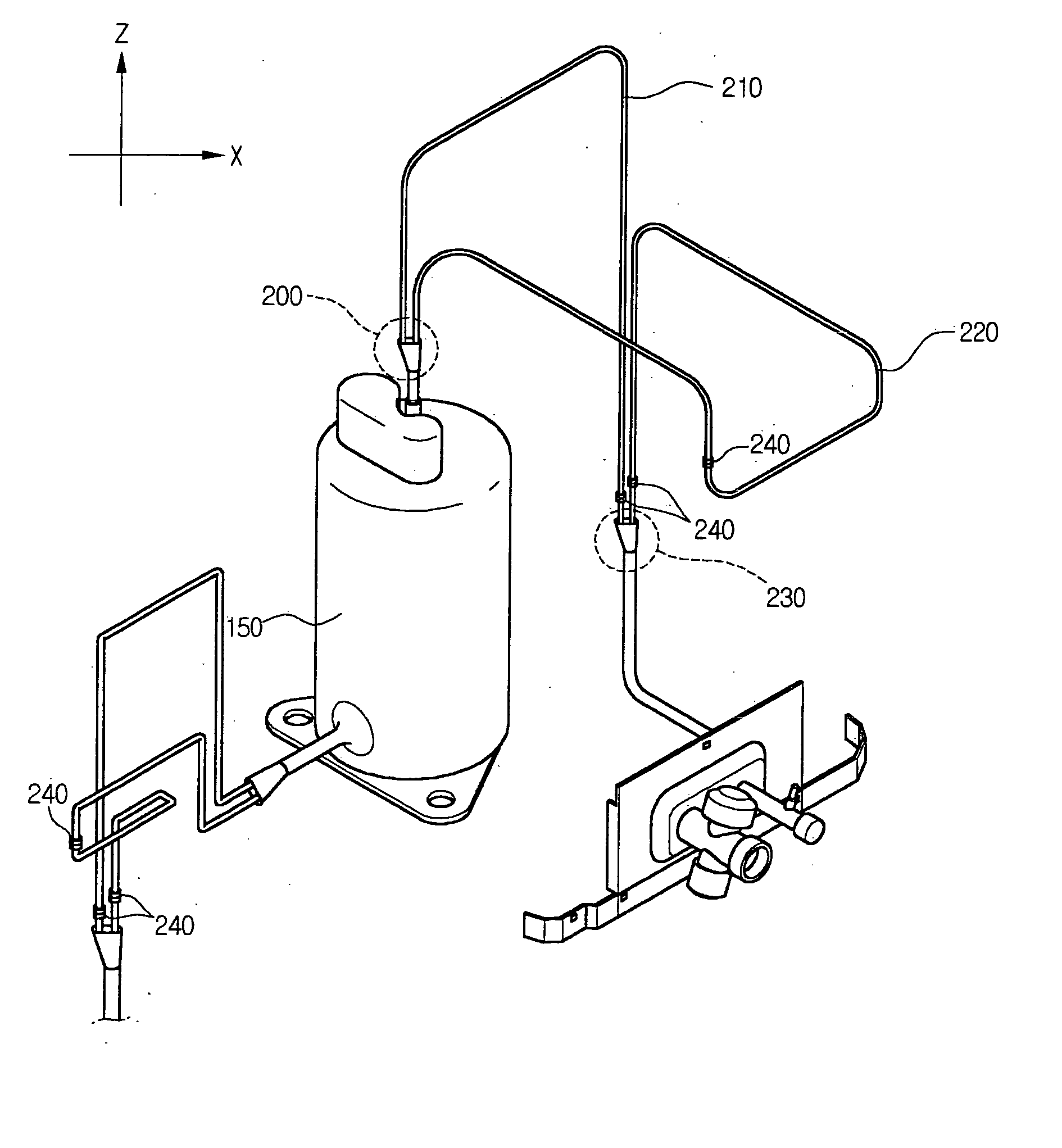 Piping structure for air conditioner