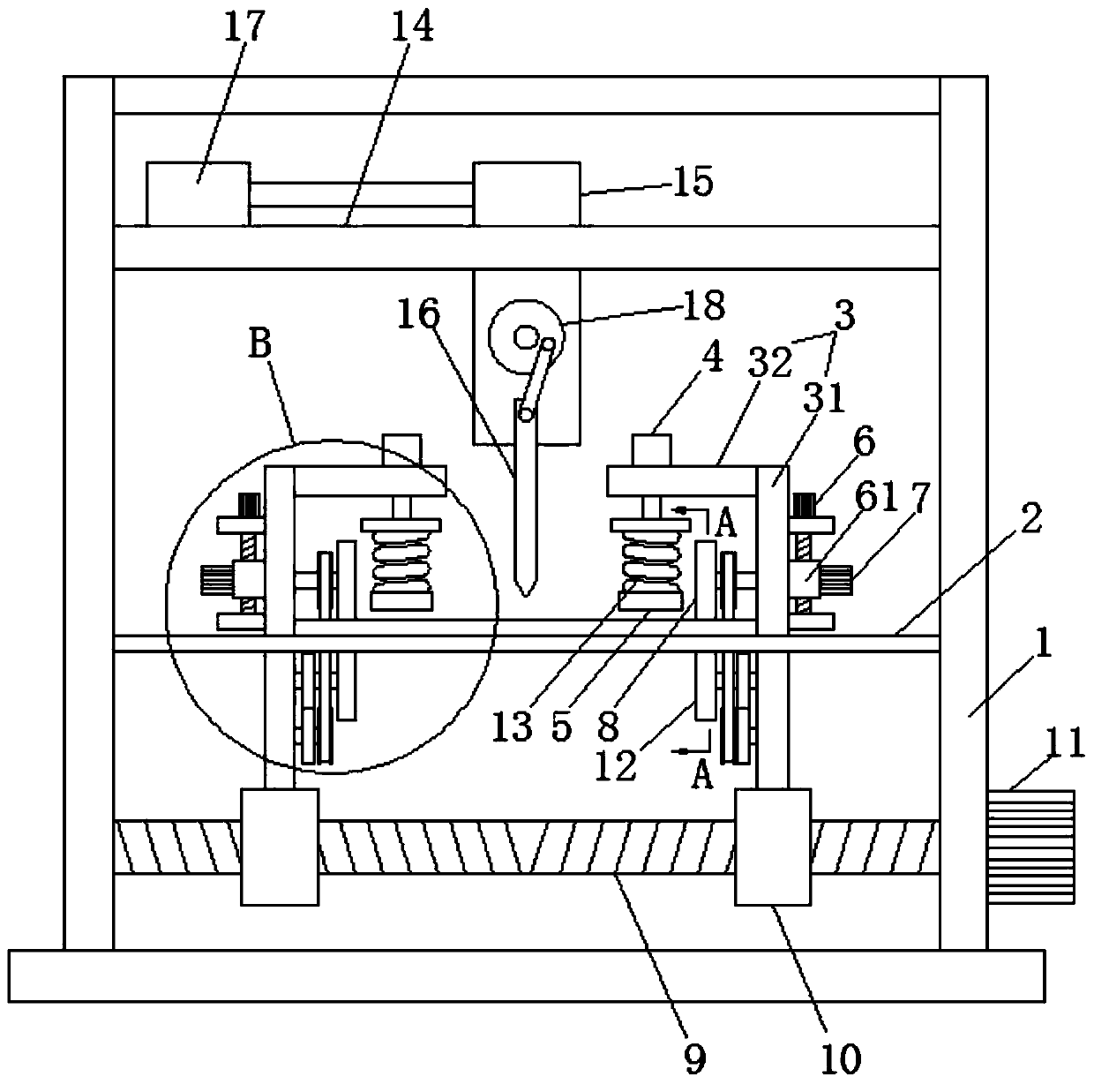 Efficient conveying and punching device for luggage processing