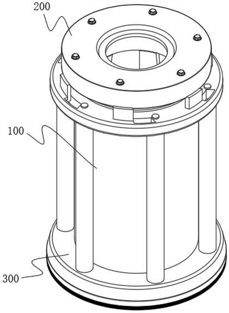 Hydraulic oil cylinder gland opening and closing device with reinforcing structure for automobile