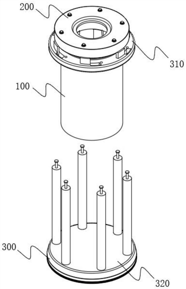 Hydraulic oil cylinder gland opening and closing device with reinforcing structure for automobile