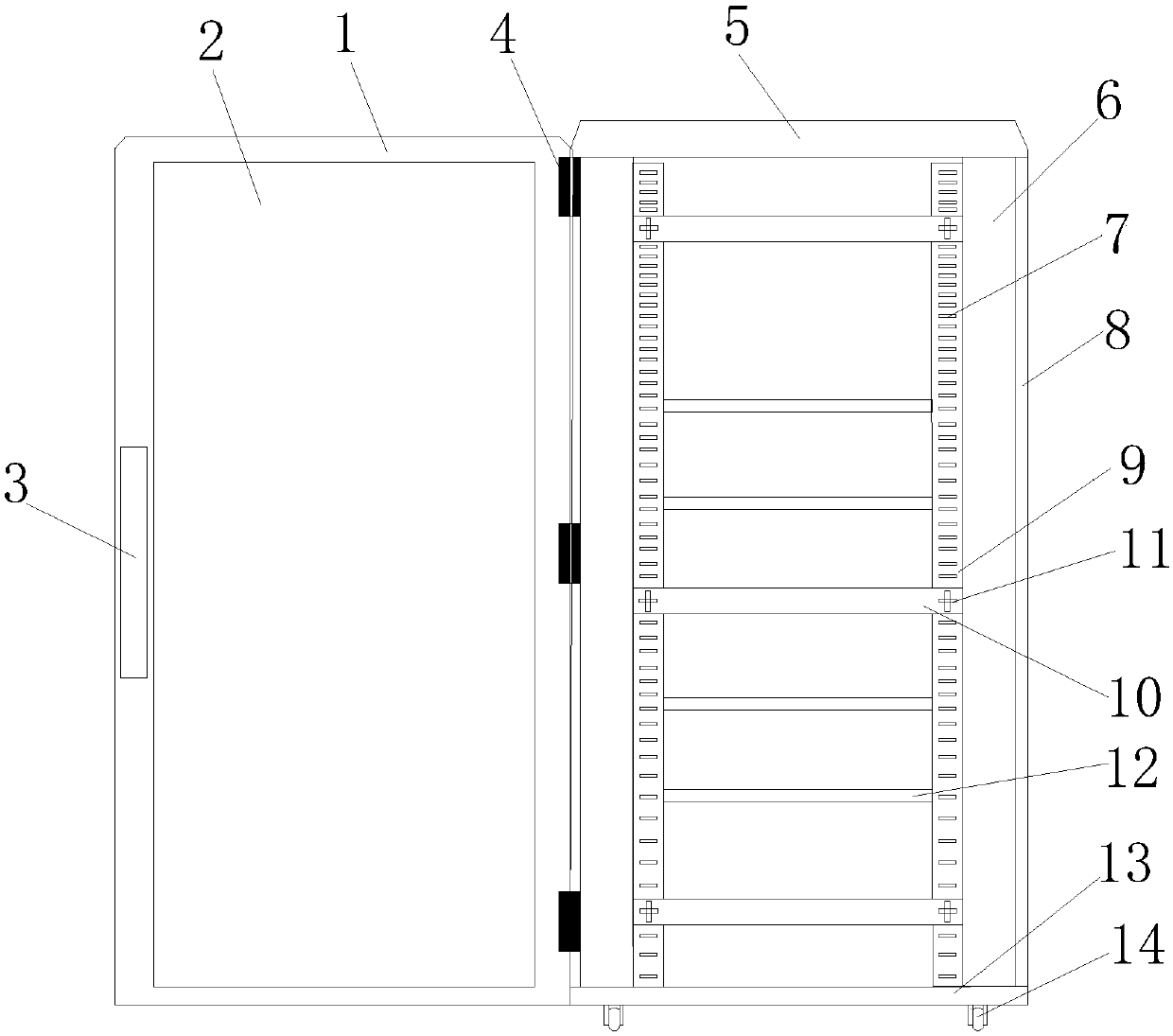 Computer network server storage cabinet