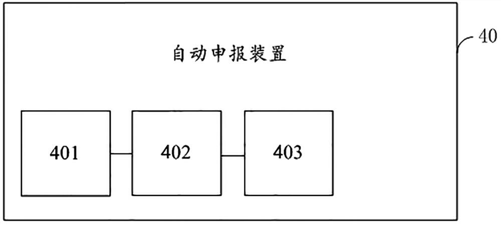 Automatic declaration method and device, storage medium and electronic equipment