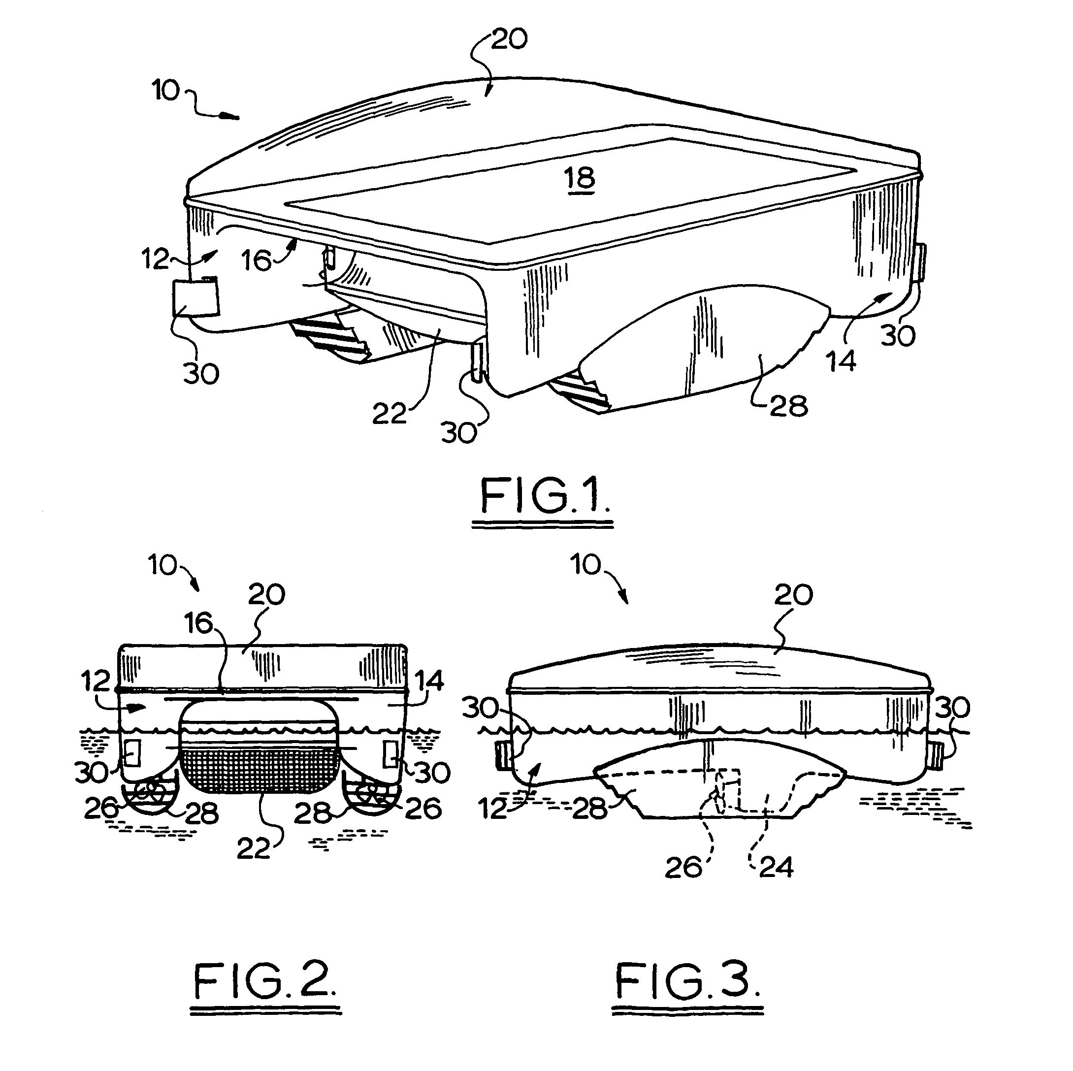 Dual direction water surface skimmer and pool side docking device