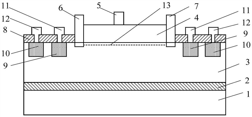 Thermo-electron effect test structure based on HEMT device and characterization method thereof