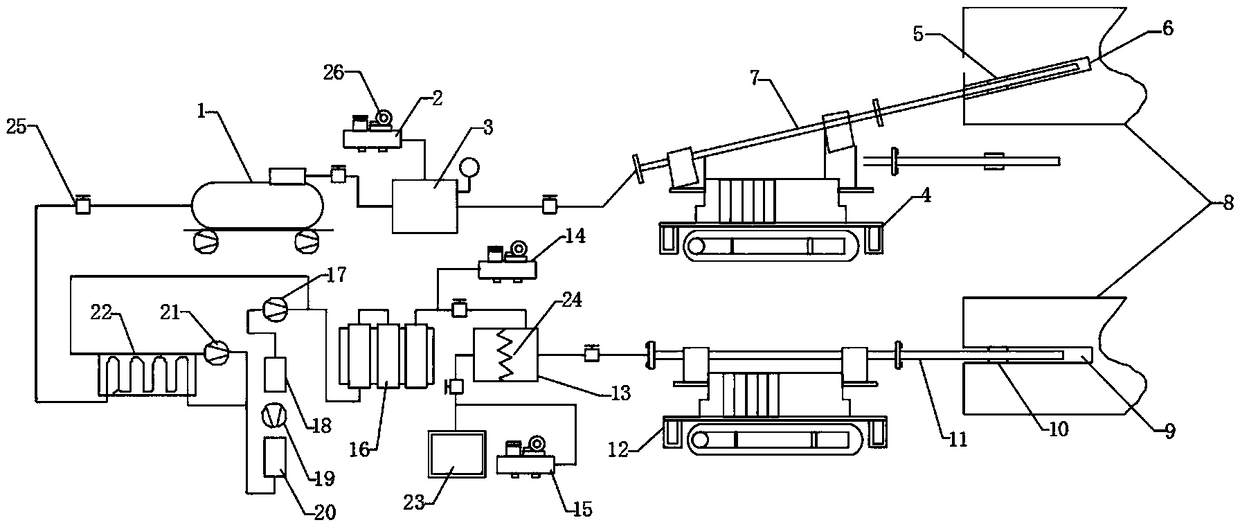 Coal mine downhole liquid-nitrogen-injecting permeability-increasing gas extraction system