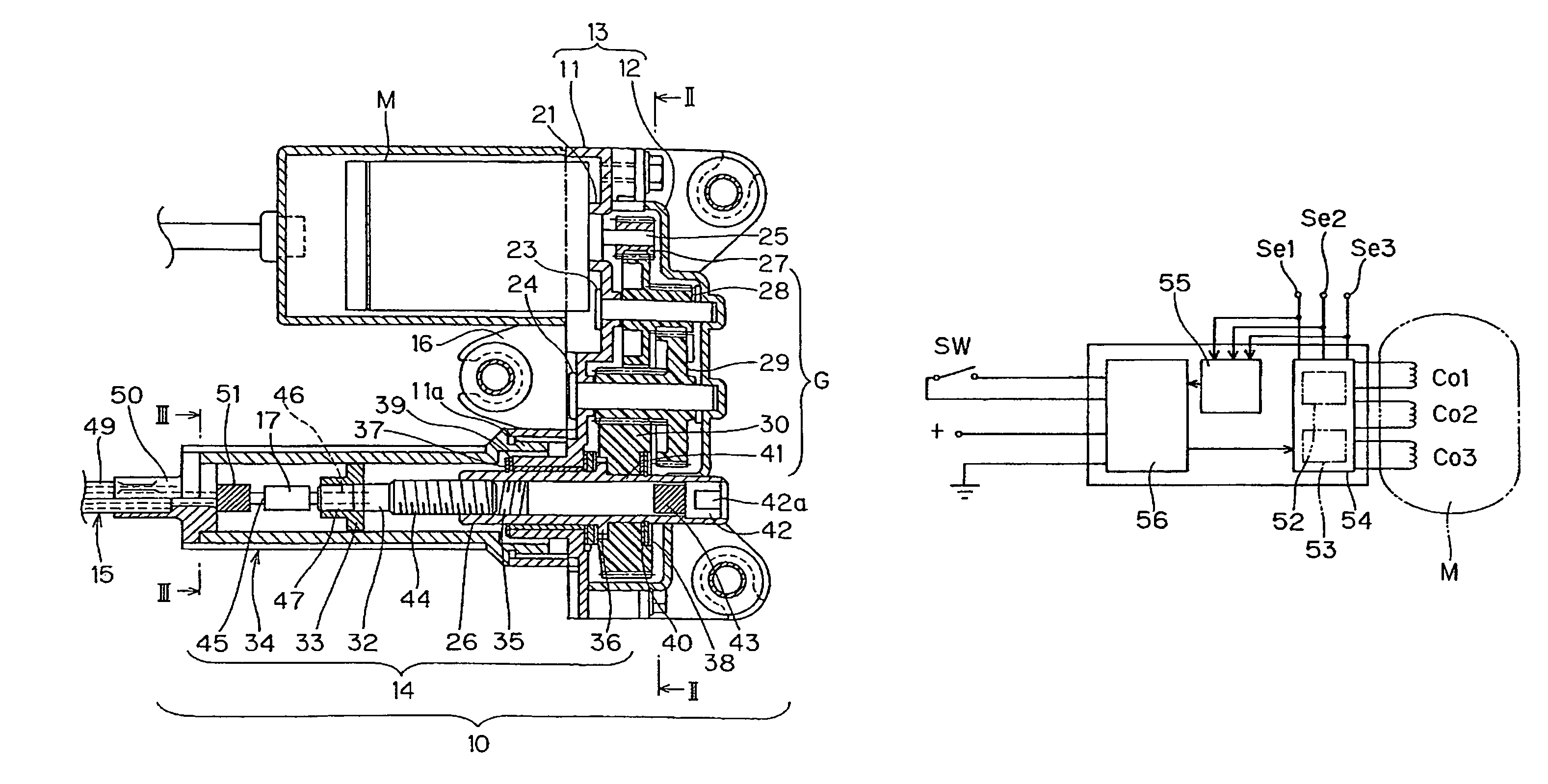 Electric cable drive device and electric brake device