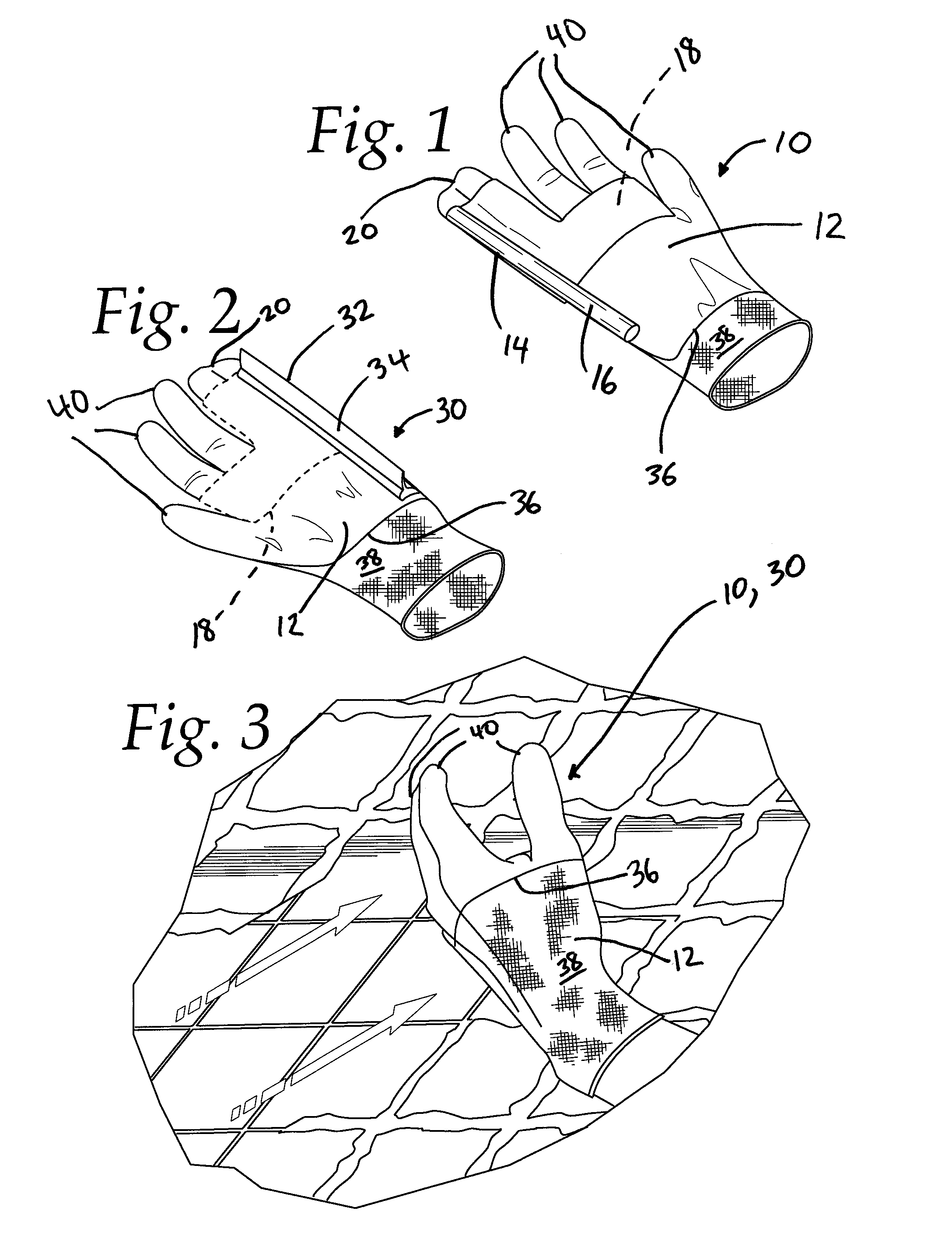 Glove and method for grouting tile