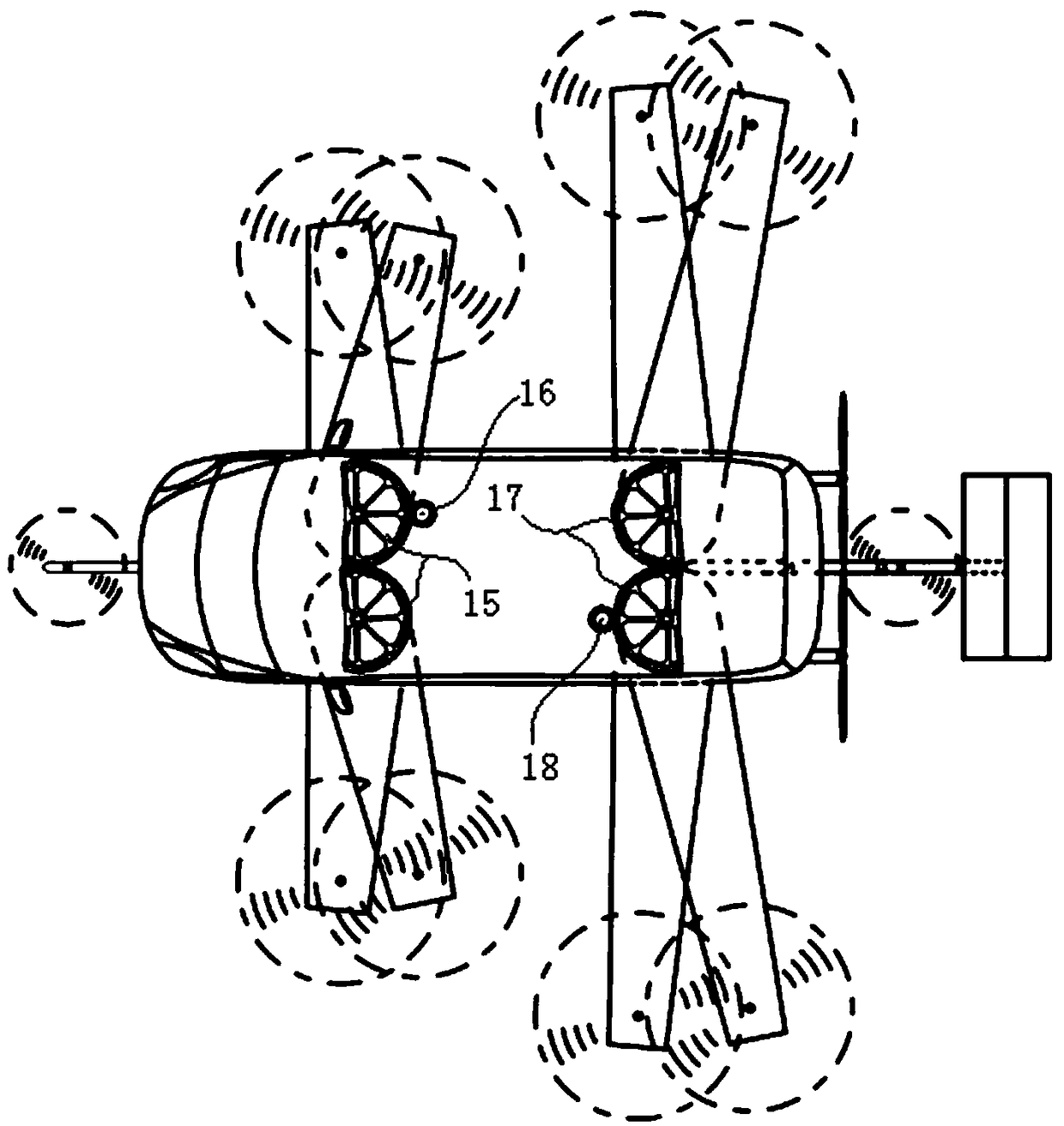 Hovercar gravity center automatic adjusting system and method, and hovercar