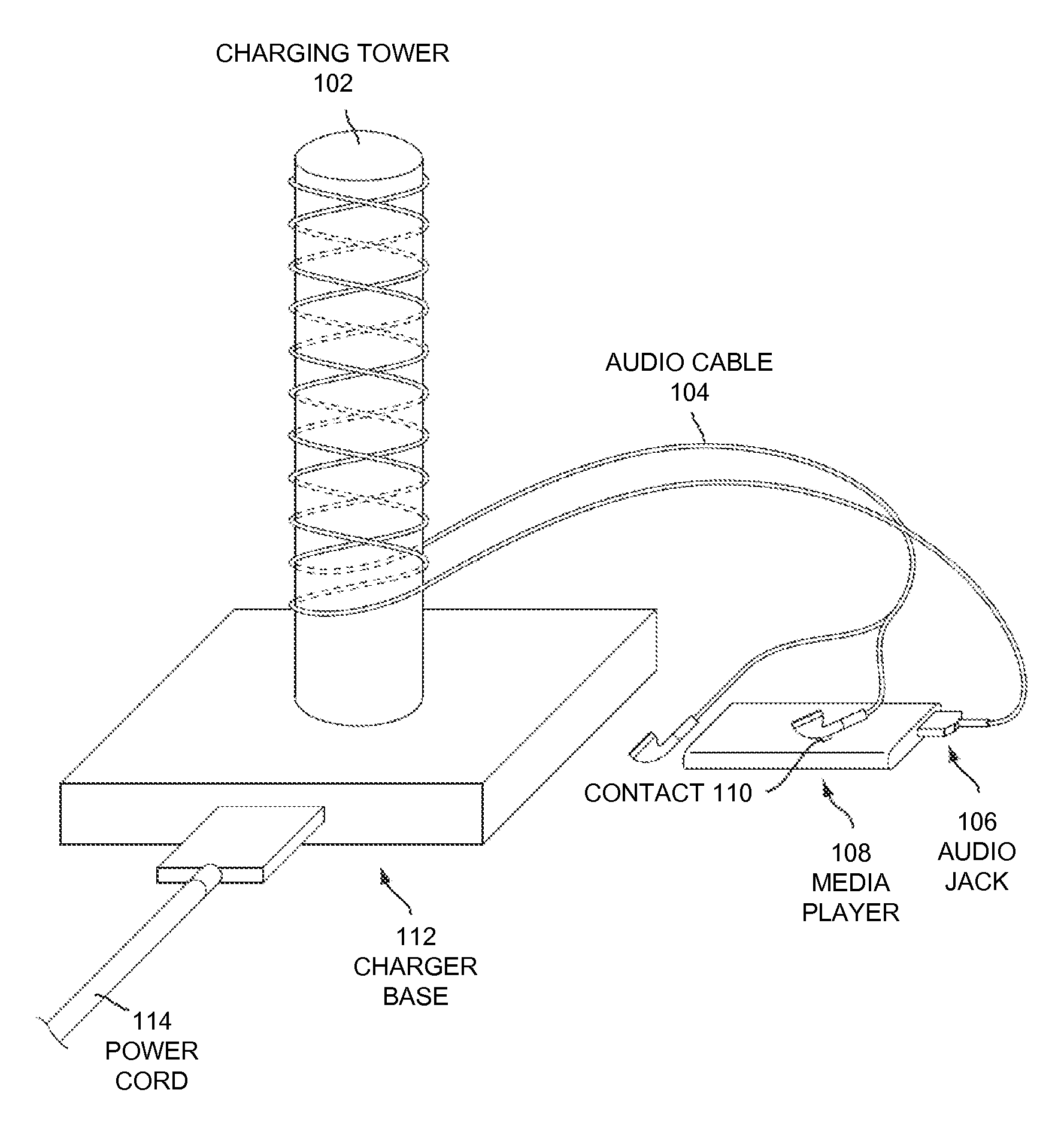 Using an audio cable as an inductive charging coil