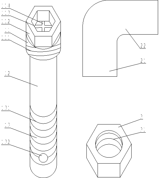 Multifunctional long foundation bolt