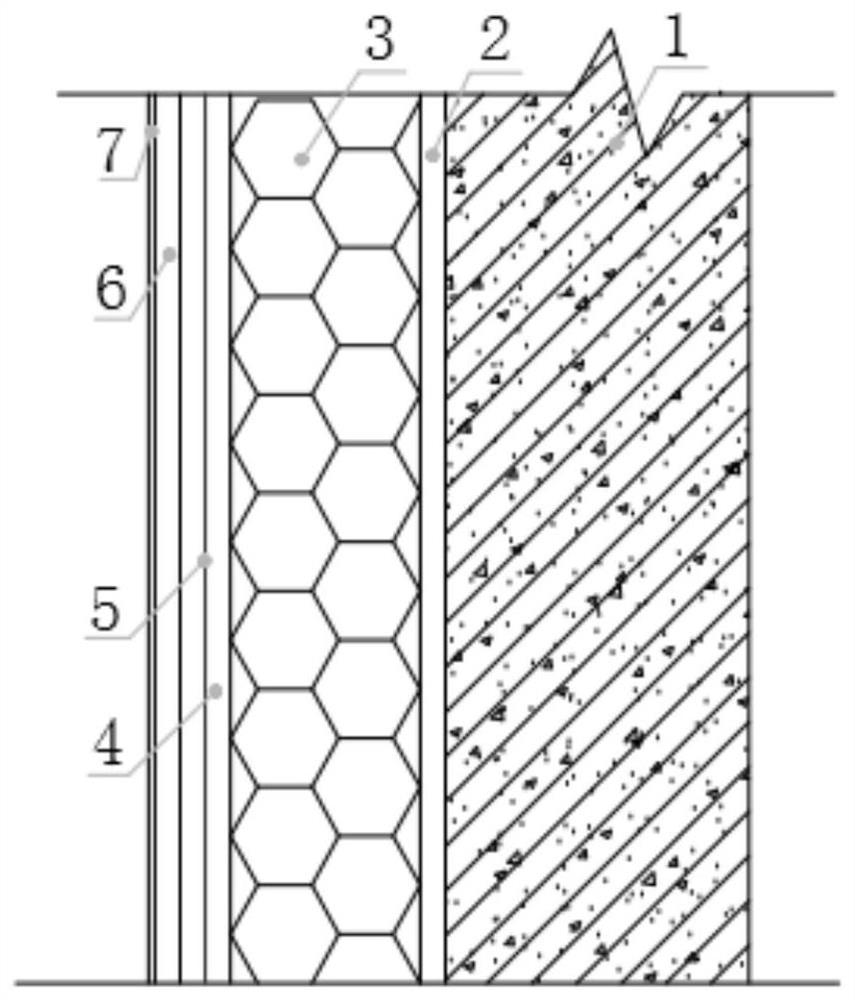 Building outer wall protection and decoration structure and application and construction technology