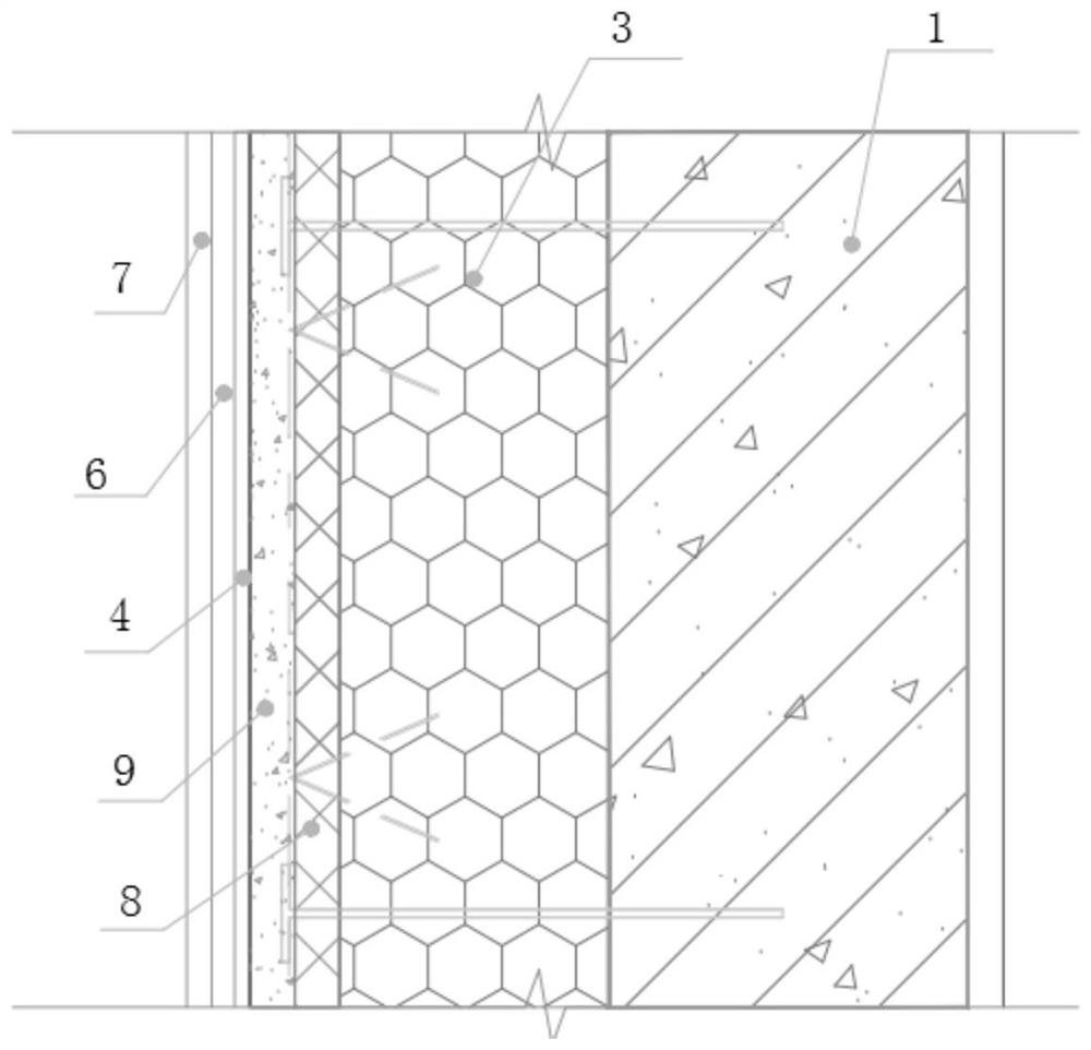 Building outer wall protection and decoration structure and application and construction technology