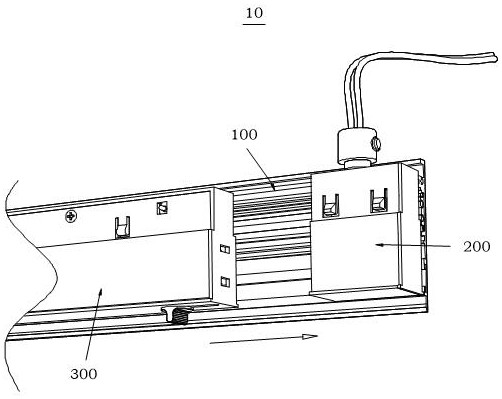 Built-in plug-in drives for linear lighting systems