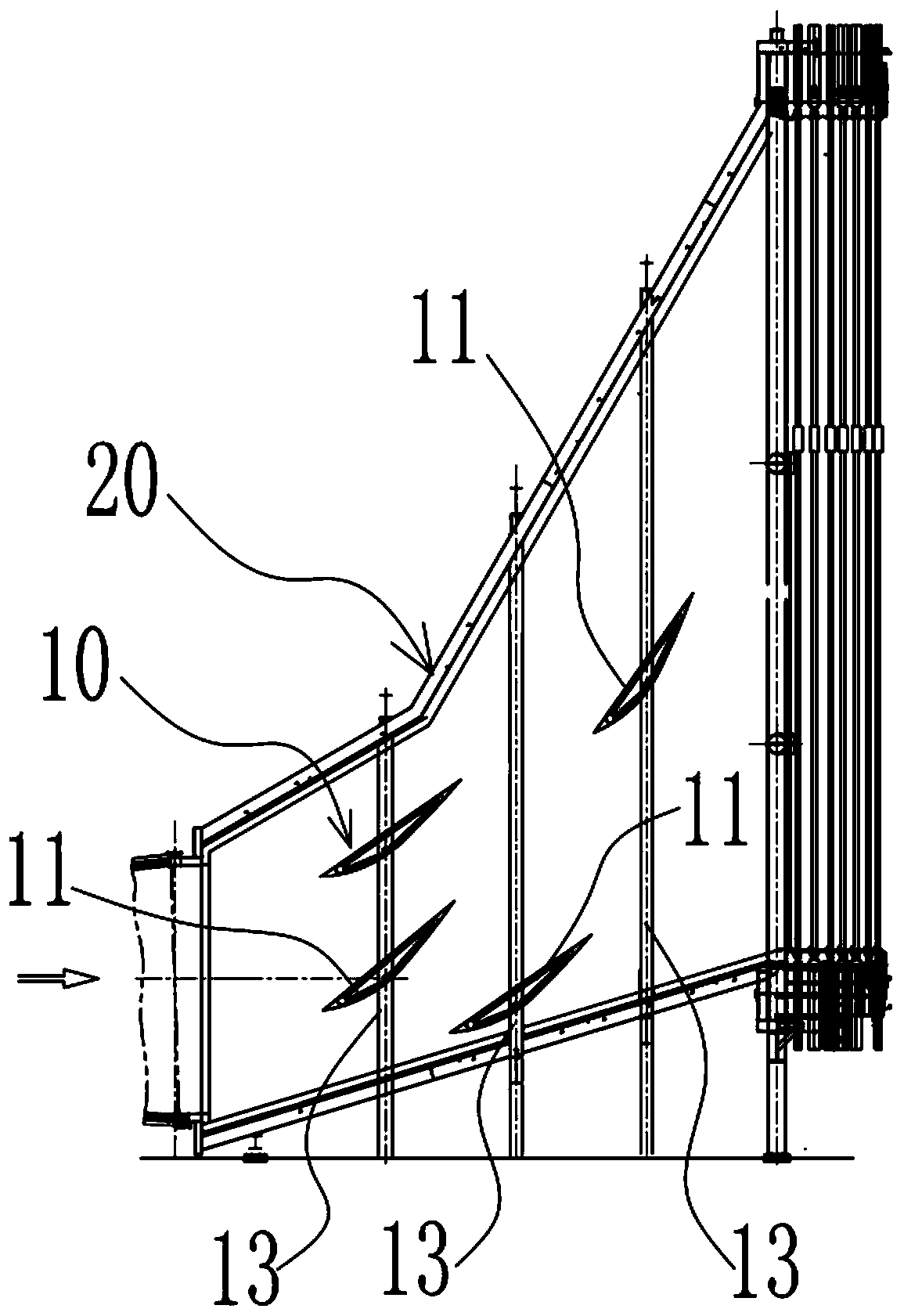 Flue gas guiding system and method as well as waste heat boiler