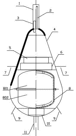 Abysmal sea communication relay buoy