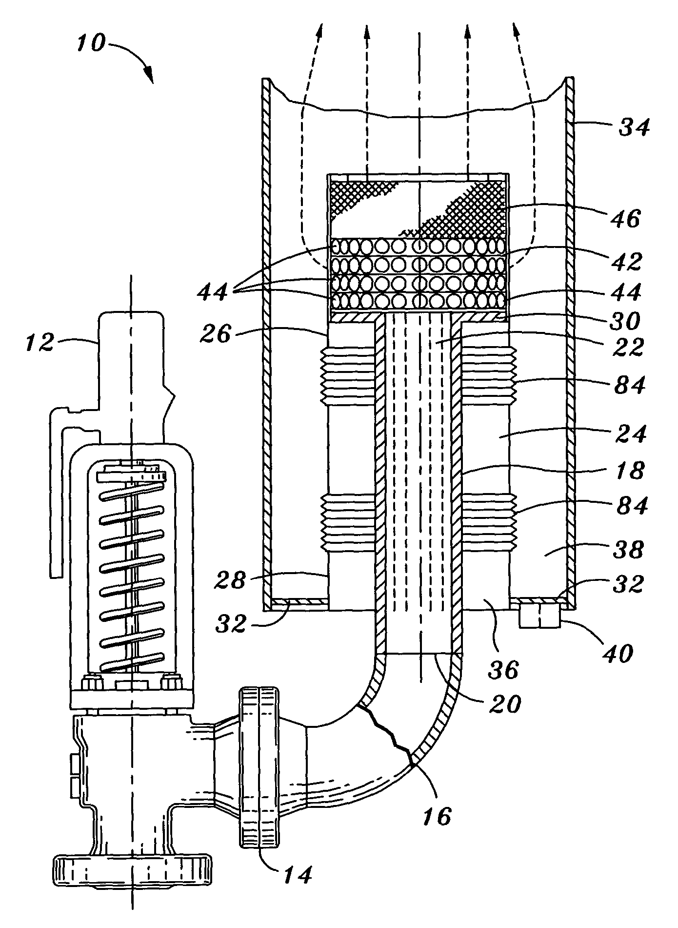 Reduced noise valve stack connection