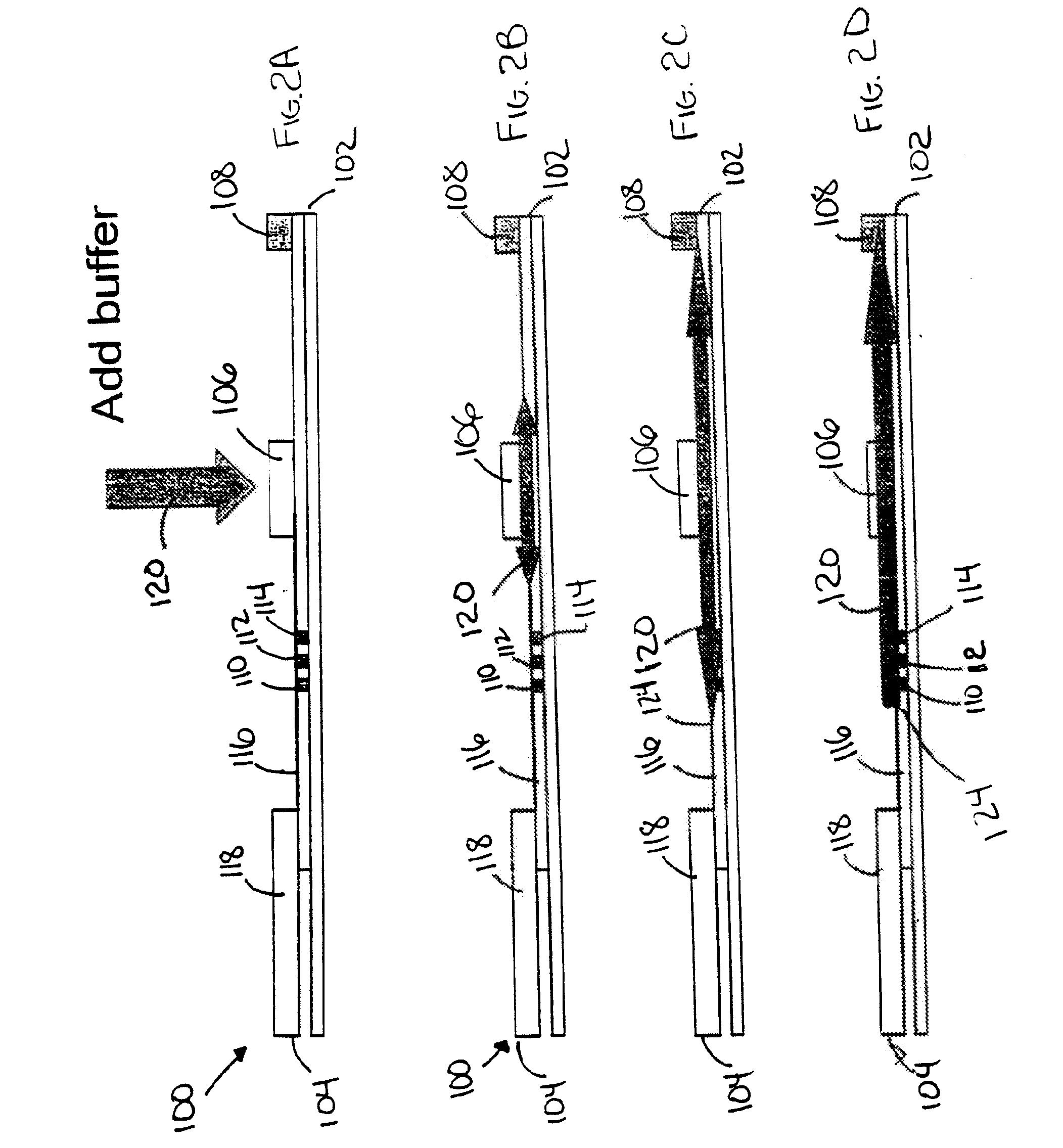 Prewetting lateral flow test strip