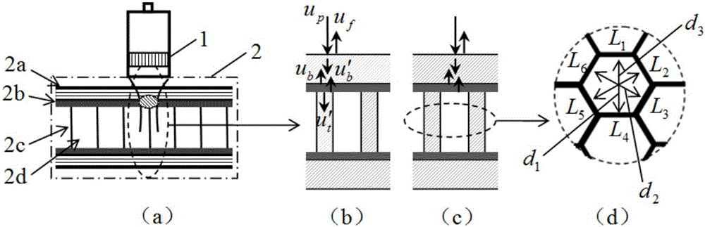 Automatic scanning-based cellular core sandwich structure ultrasonic imaging detection method