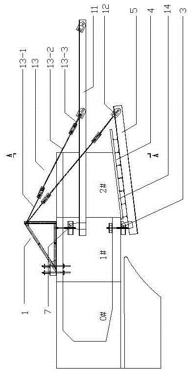 Lower-guide type main-truss-free hanging basket