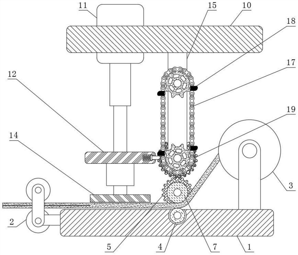 High-frequency welding machine capable of feeding materials at equal intervals and used for plastic films