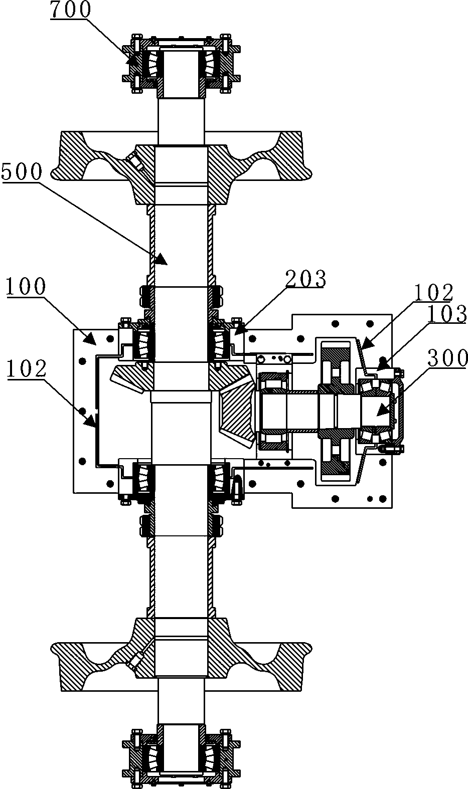 Railway engineering locomotive axle gearbox