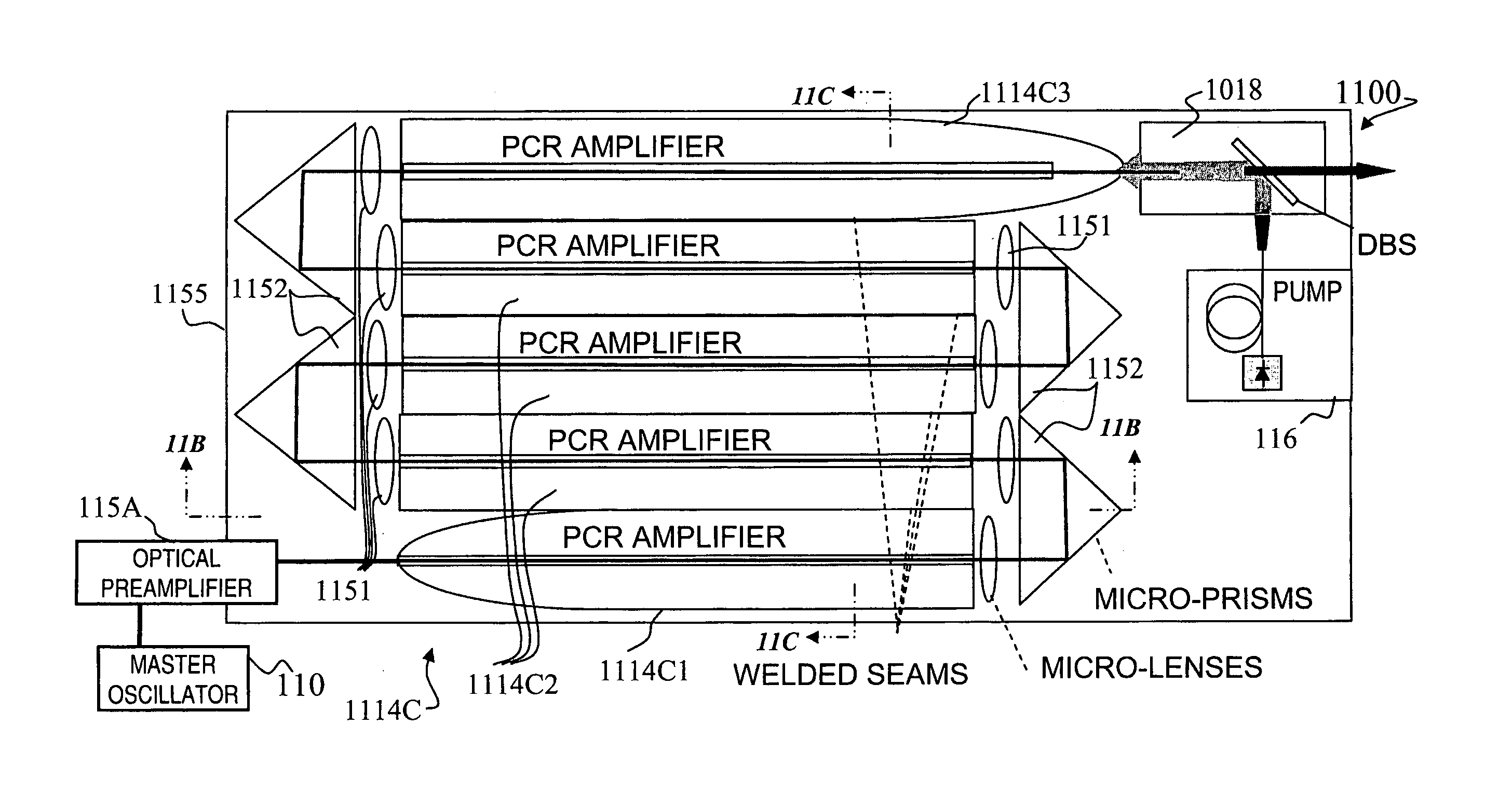 Multi-segment photonic-crystal-rod waveguides coupled across a free-space gap and associated method