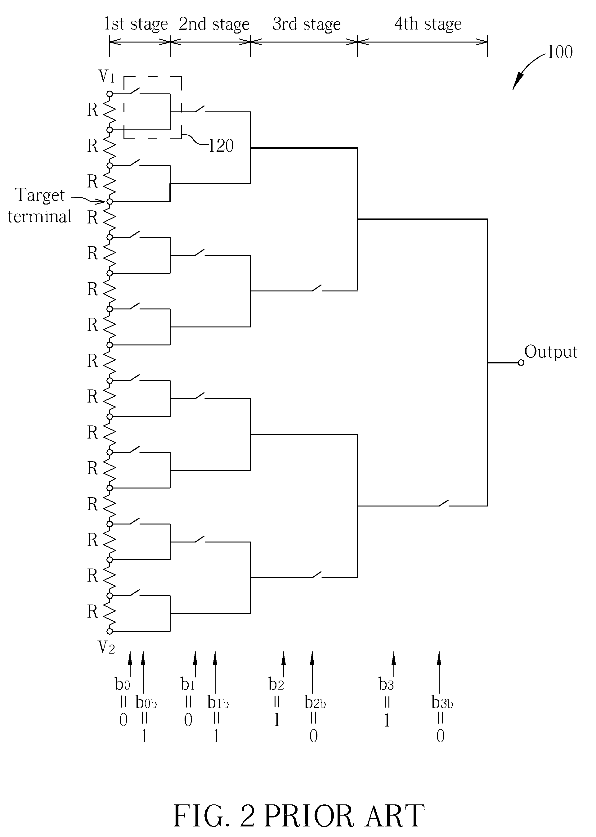 Digital-to-analog converter having efficient switch configuration