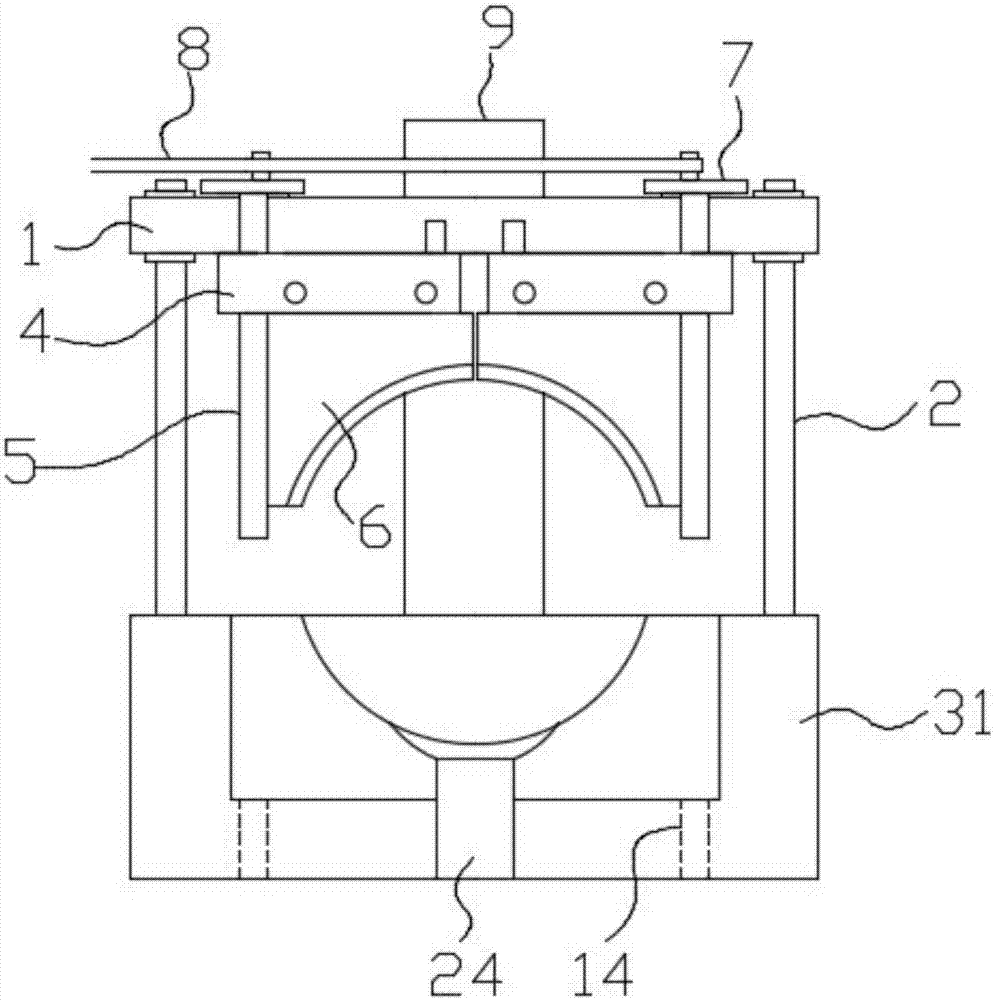 Device for fast and automatically separating peach flesh and peach pit and used for dried peach processing