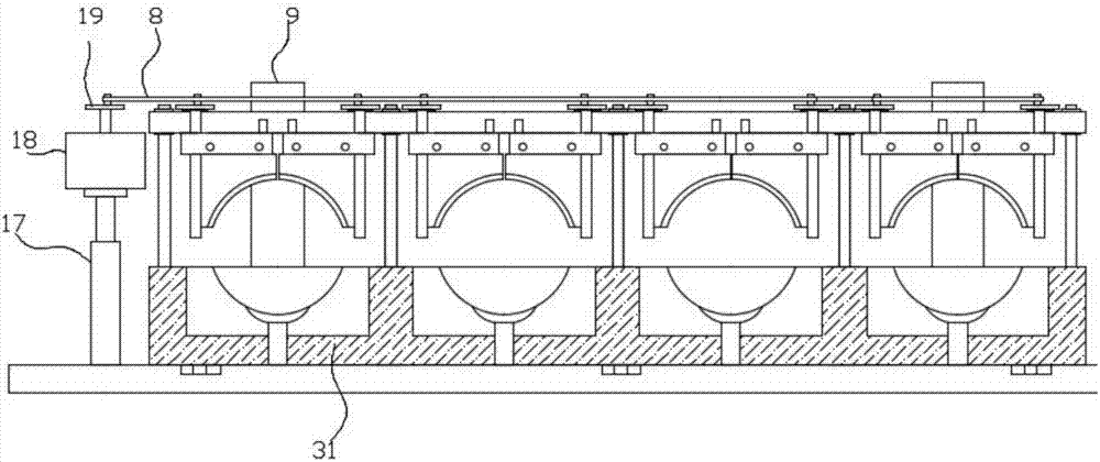 Device for fast and automatically separating peach flesh and peach pit and used for dried peach processing