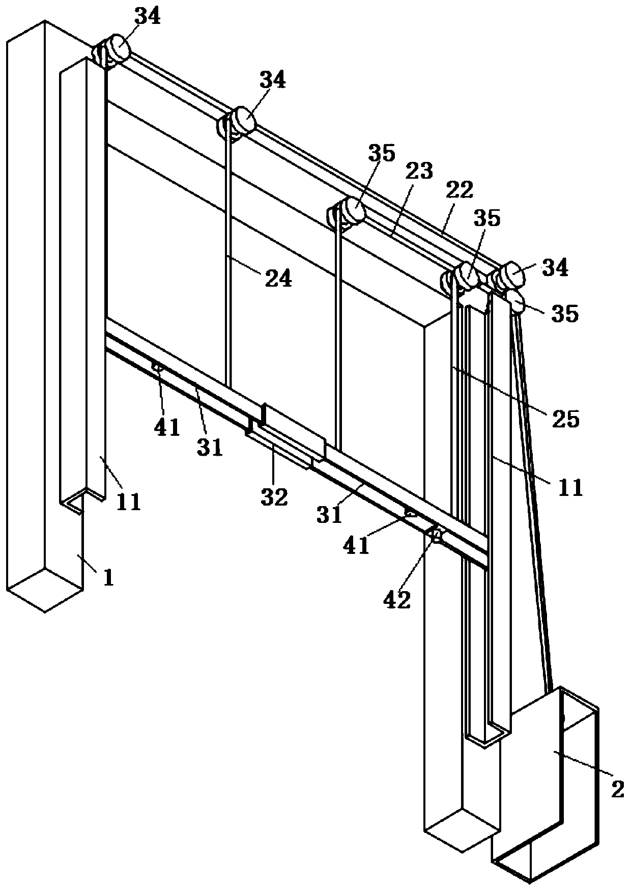 Road vehicle passing height limiting device and control system thereof