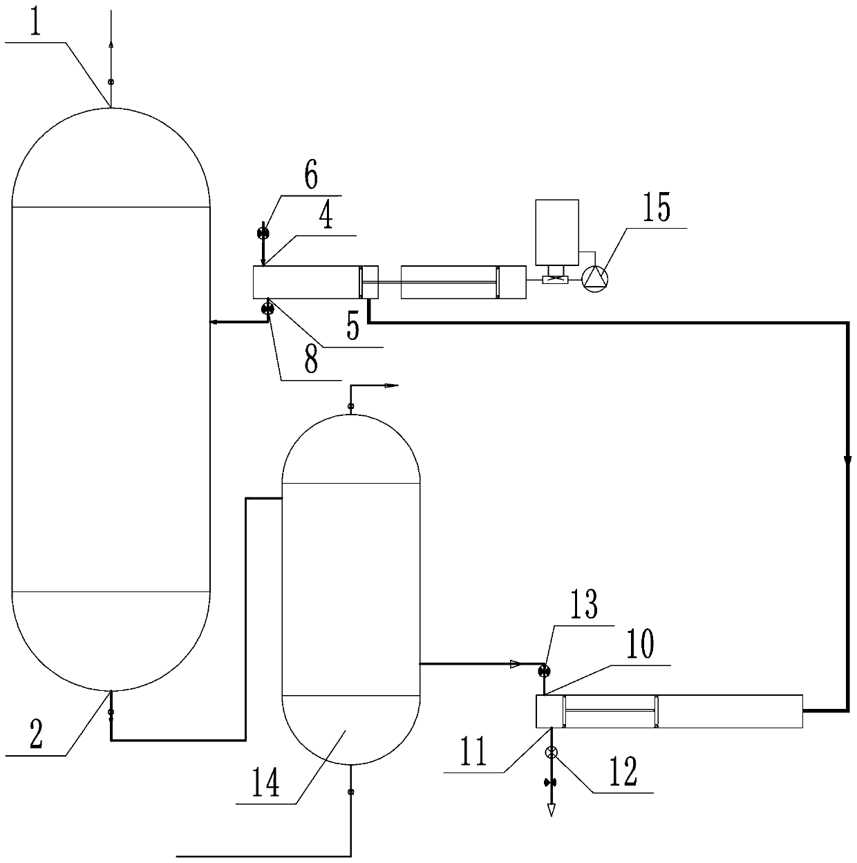 High-pressure reaction system, and efficient energy recovery feeding and discharging process