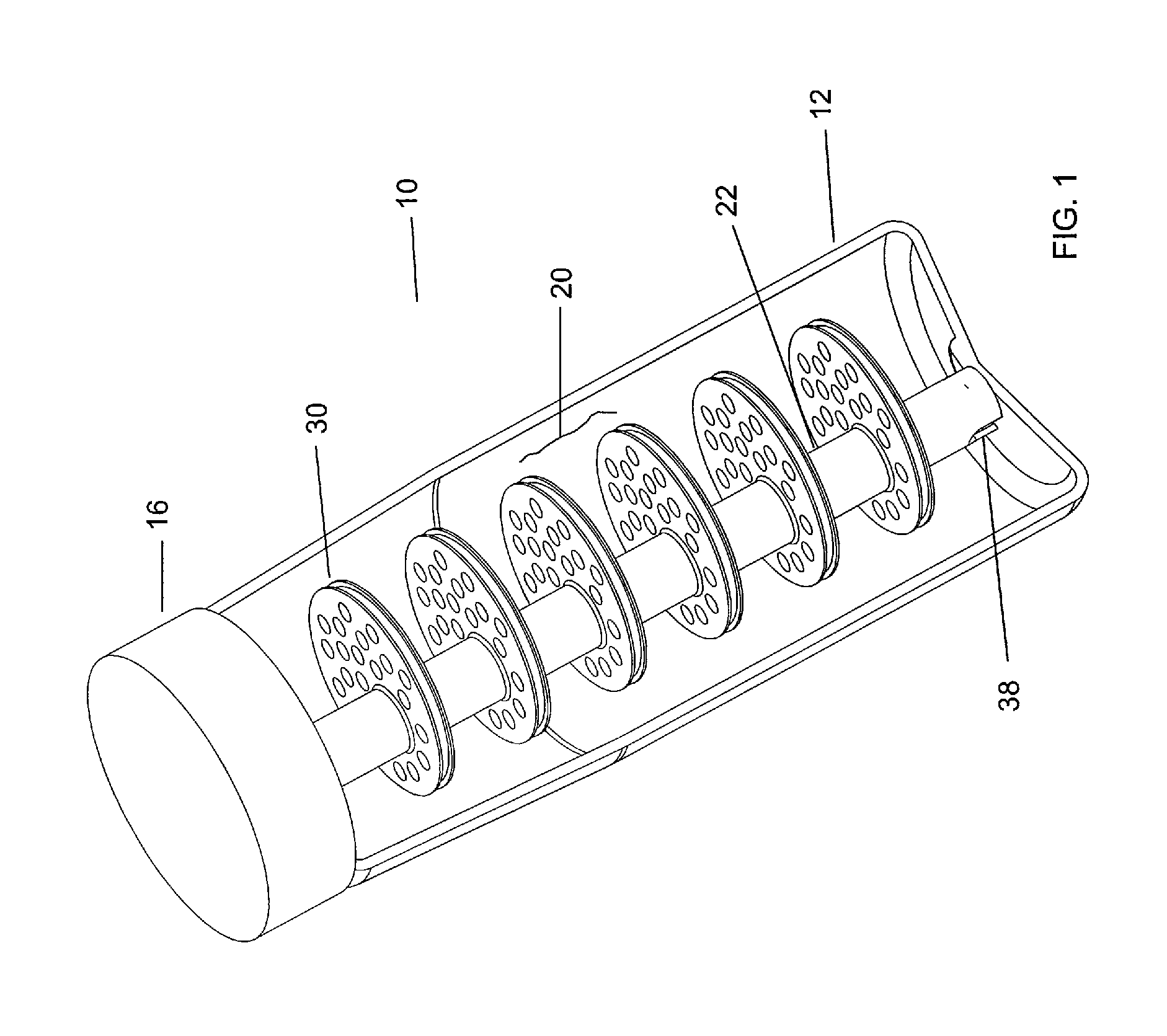 Manual hydrodynamic cavitation water treatment device