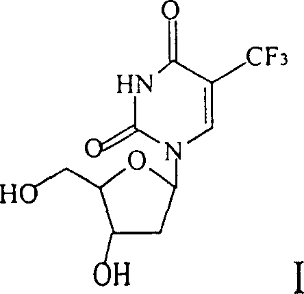 Method for synthesizing 5-trifluoro methyl-2'-desugarized uridine