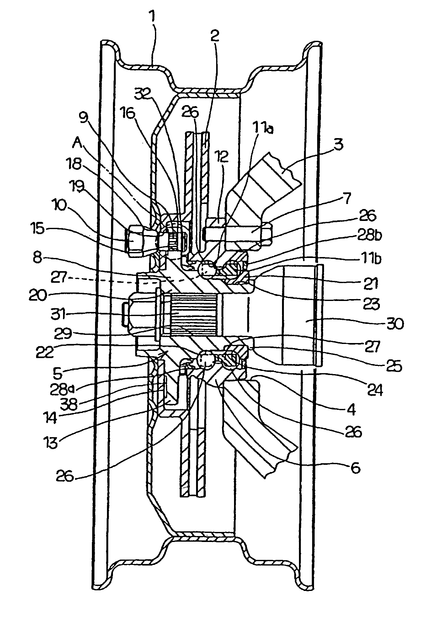 Bearing unit for wheels