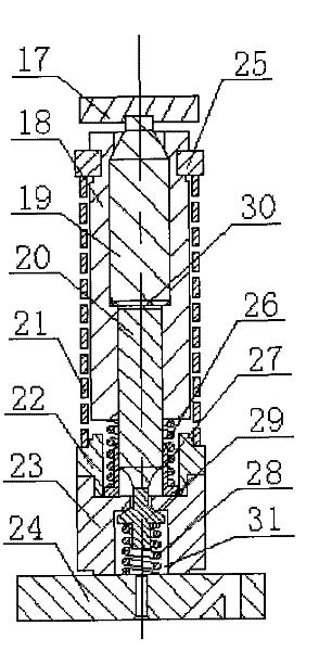 Piezoelectric and electromagnetic combined double valve device