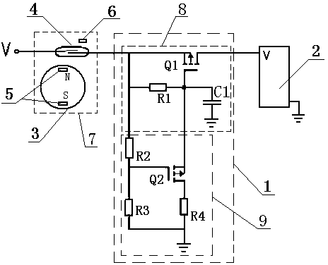 Control device used for achieving intermittent service of single-chip microcomputer