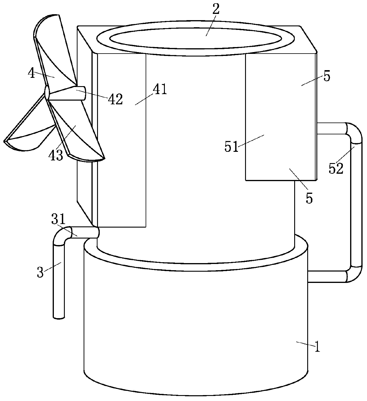 Dehydrating tower provided with anti-blocking plug