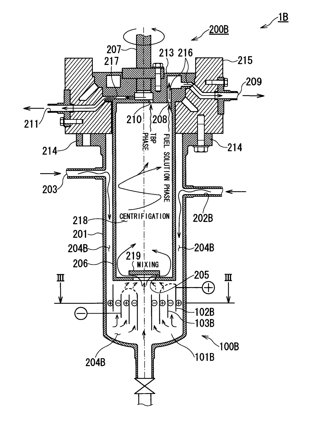 Method for reprocessing spent nuclear fuel and centrifugal extractor therefor