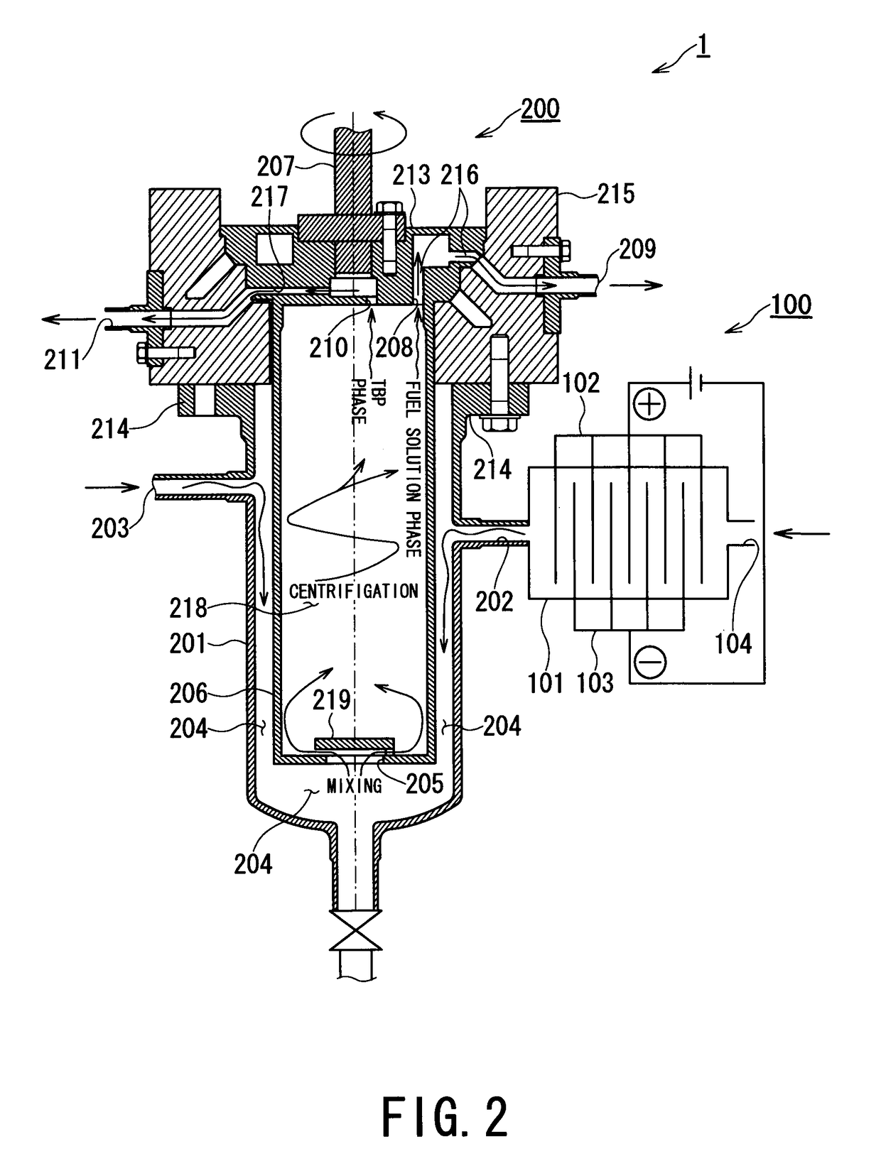 Method for reprocessing spent nuclear fuel and centrifugal extractor therefor