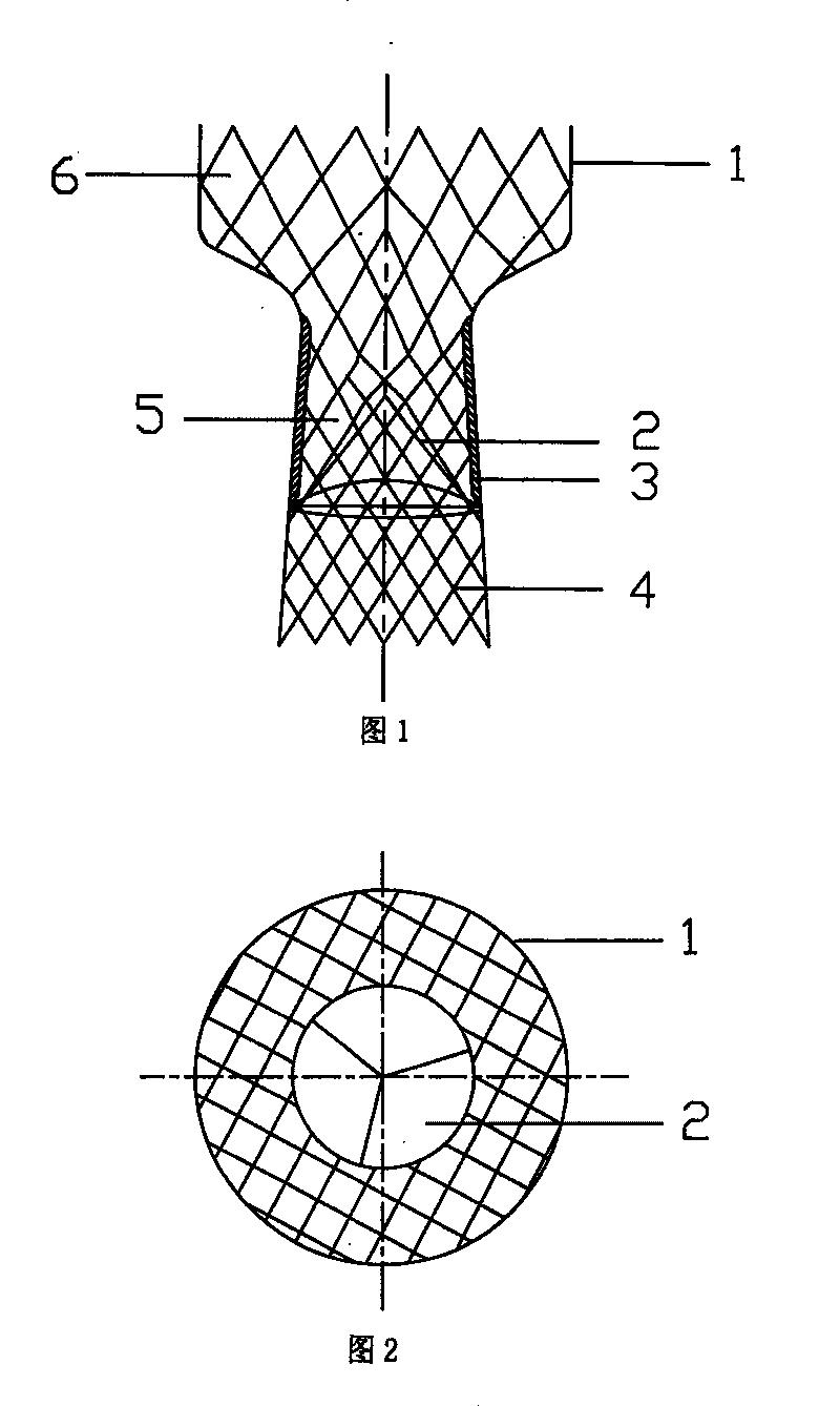 Device for replacing aortic valve membrane or pulmonary valve membrane percutaneously