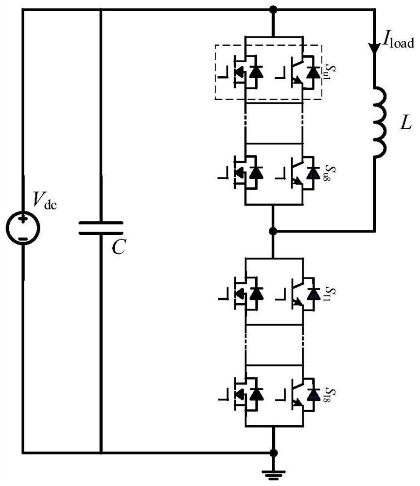 Series converter based on Si IGBT/SiC MOS hybrid parallel devices, and fault operation control method thereof