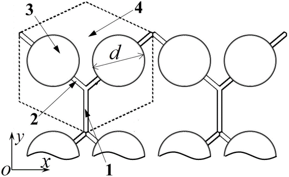 A metamaterial with five-mode material characteristics and its determination method